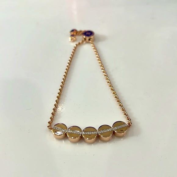 MONICA VINADER Jewelry - 🌟MONICA VINADER Linear Bead Diamond Row Friendship Bracelet 18k Rose Gold NEW